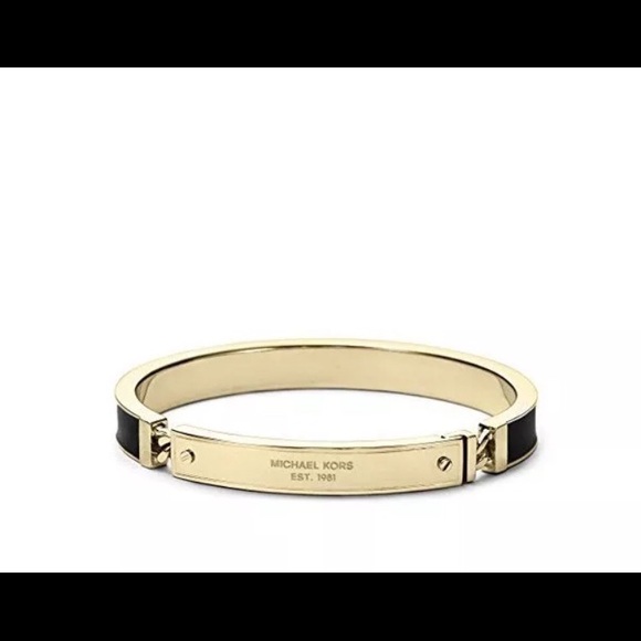 Michael Kors Gold / Black Heritage Plaque Bracelet - Picture 5 of 6